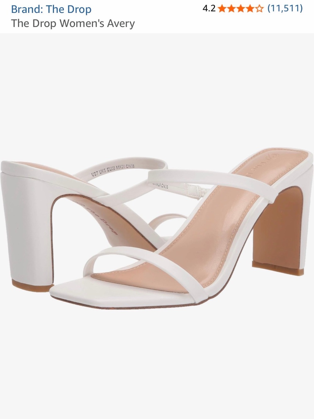 Women's Avery Strappy Block Heel Sandals in White